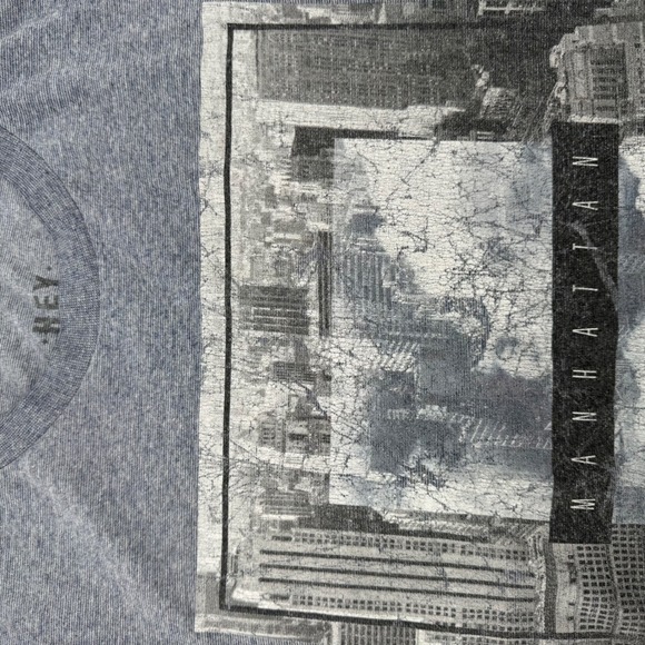 Hey Dude Manhattan Graphic Tee Men's Large Gray Short Sleeve Crew Neck - Picture 5 of 5